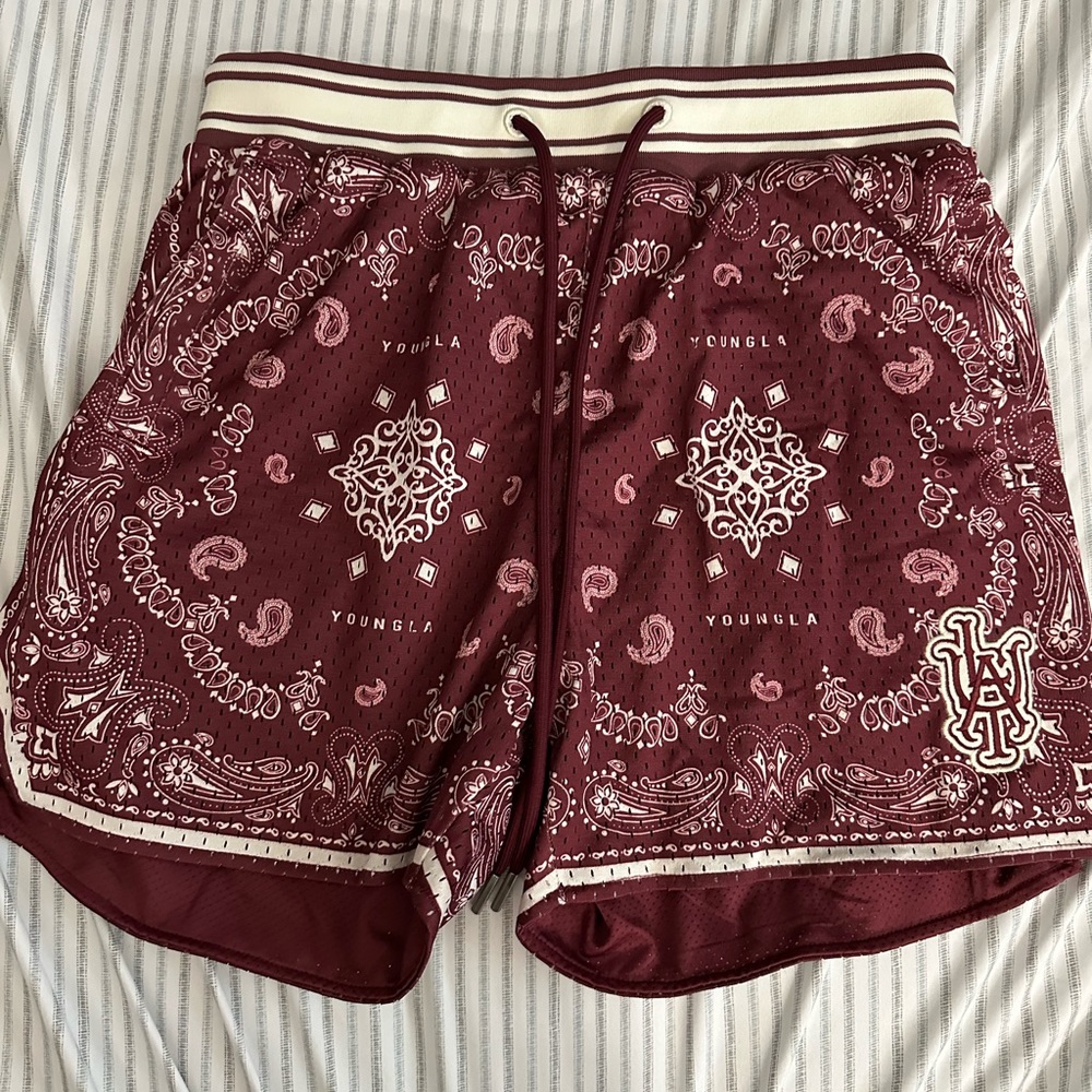 Burgandy Bandanna Short from YoungLa